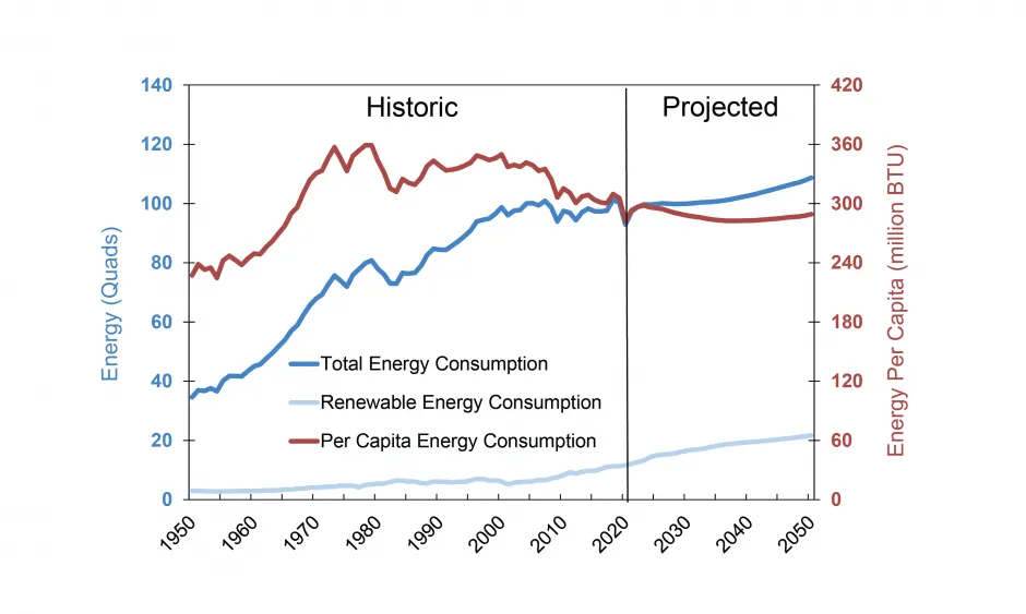 美国能源消费:历史和预测